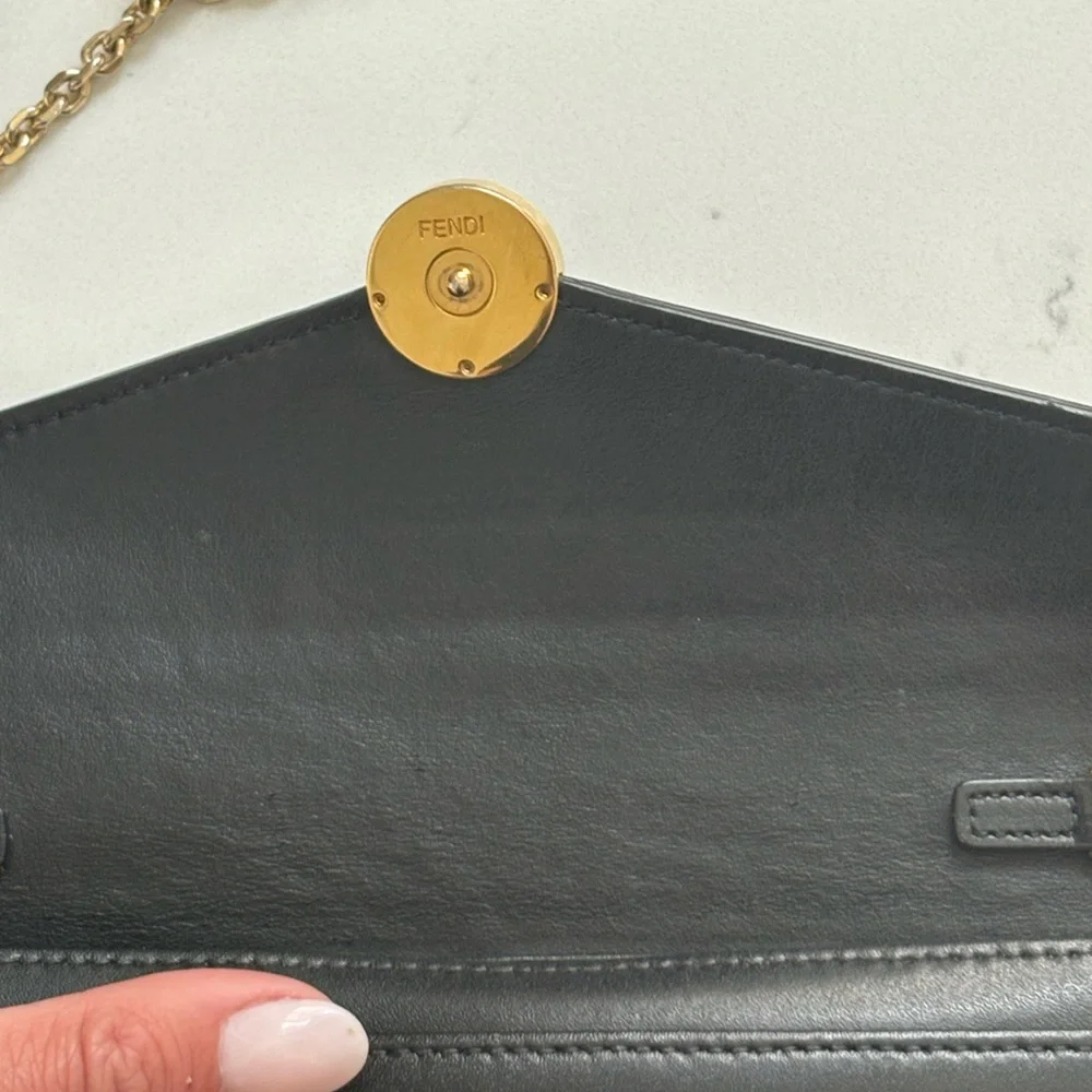 Fendi Black and Gold Crossbody Bag with Envelope Design - Picture 8 of 12